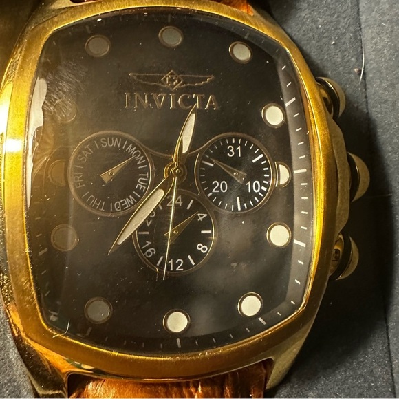 Invicta Gold and Black Lupah Watch with Interchangeable Straps - Picture 2 of 9